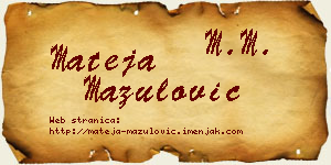 Mateja Mazulović vizit kartica